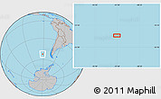 Gray Location Map of the area around 52° 14' 43" S, 91° 43' 29" W