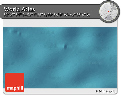 Satellite 3D Map of the Area around 52° 14' 43" S, 93° 25' 30" W