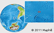 Physical Location Map of the area around 52° 14' 43" S, 93° 25' 30" W