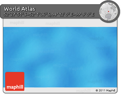 Physical 3D Map of the Area around 52° 14' 43" S, 98° 40' 30" E