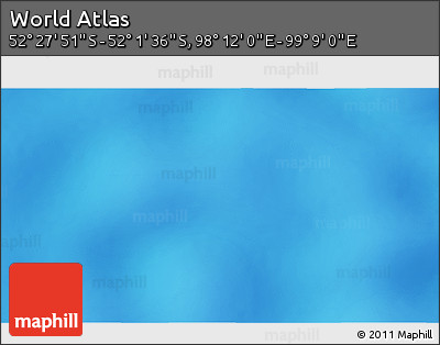 Physical 3D Map of the Area around 52° 14' 43" S, 98° 40' 30" E