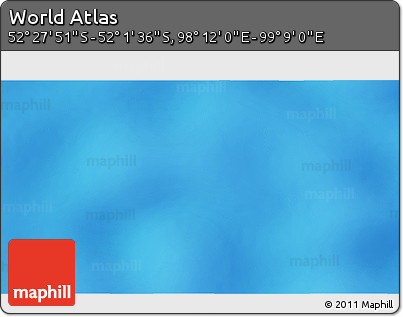 Physical 3D Map of the Area around 52° 14' 43" S, 98° 40' 30" E