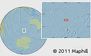 Savanna Style Location Map of the area around 52° 14' 43" S, 98° 40' 30" E, hill shading