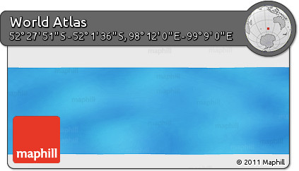 Physical Panoramic Map of the Area around 52° 14' 43" S, 98° 40' 30" E