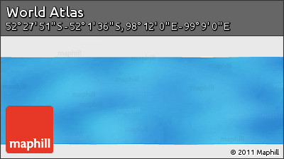 Physical Panoramic Map of the Area around 52° 14' 43" S, 98° 40' 30" E