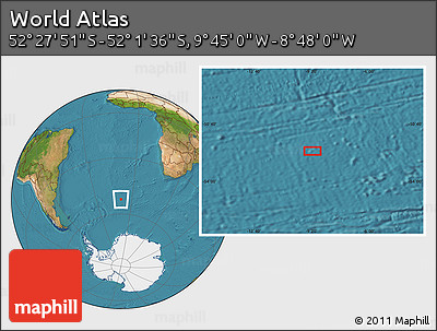 Satellite Location Map of the Area around 52° 14' 43" S, 9° 16' 30" W