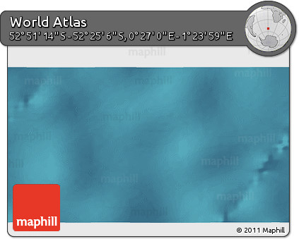 Satellite 3D Map of the Area around 52° 38' 10" S, 0° 55' 29" E