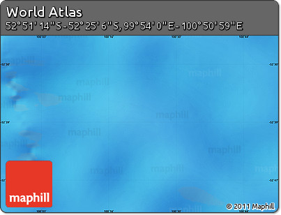 Physical Map of the Area around 52° 38' 10" S, 100° 22' 30" E