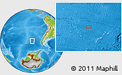 Physical Location Map of the area around 52° 38' 10" S, 101° 4' 29" W