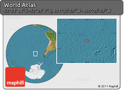 Satellite Location Map of the Area around 52° 38' 10" S, 101° 4' 29" W
