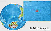 Physical Location Map of the area around 52° 38' 10" S, 108° 43' 29" W