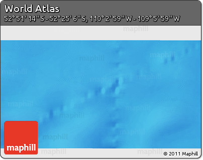 Physical 3D Map of the Area around 52° 38' 10" S, 109° 34' 29" W