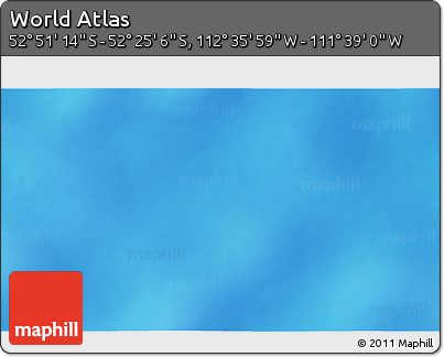 Shaded Relief 3D Map of the Area around 52° 38' 10" S, 112° 7' 30" W