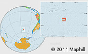 Political Location Map of the area around 52° 38' 10" S, 112° 7' 30" W
