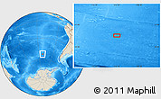 Shaded Relief Location Map of the area around 52° 38' 10" S, 112° 7' 30" W