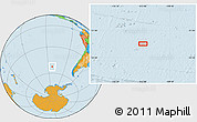 Political Location Map of the area around 52° 38' 10" S, 112° 58' 29" W