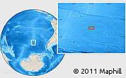 Shaded Relief Location Map of the area around 52° 38' 10" S, 112° 58' 29" W