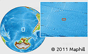 Physical Location Map of the area around 52° 38' 10" S, 113° 49' 29" W