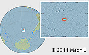 Savanna Style Location Map of the area around 52° 38' 10" S, 113° 49' 29" W, hill shading