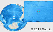 Shaded Relief Location Map of the area around 52° 38' 10" S, 113° 49' 29" W