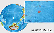 Physical Location Map of the area around 52° 38' 10" S, 114° 40' 30" W