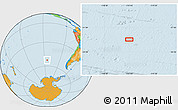 Political Location Map of the area around 52° 38' 10" S, 114° 40' 30" W