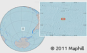 Gray Location Map of the area around 52° 38' 10" S, 115° 31' 30" W, hill shading