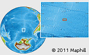 Physical Location Map of the area around 52° 38' 10" S, 115° 31' 30" W