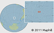Savanna Style Location Map of the area around 52° 38' 10" S, 115° 31' 30" W, hill shading
