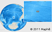 Shaded Relief Location Map of the area around 52° 38' 10" S, 115° 31' 30" W