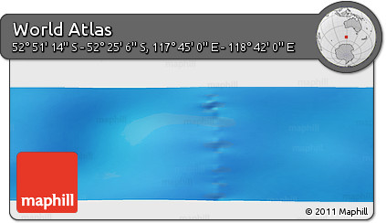 Physical Panoramic Map of the Area around 52° 38' 10" S, 118° 13' 29" E