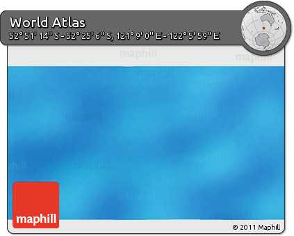 Physical 3D Map of the Area around 52° 38' 10" S, 121° 37' 30" E