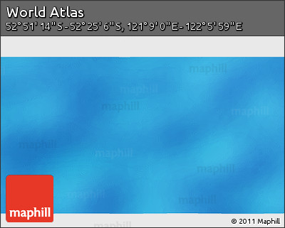 Physical 3D Map of the Area around 52° 38' 10" S, 121° 37' 30" E