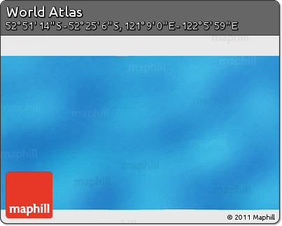 Physical 3D Map of the Area around 52° 38' 10" S, 121° 37' 30" E