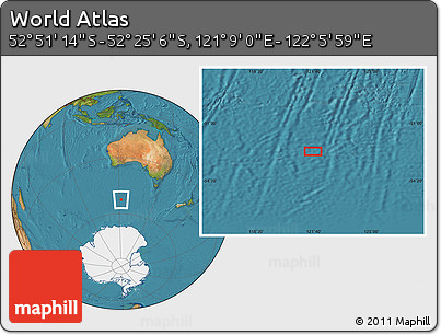 Satellite Location Map of the Area around 52° 38' 10" S, 121° 37' 30" E