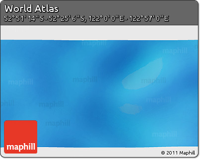 Shaded Relief 3D Map of the Area around 52° 38' 10" S, 122° 28' 29" E