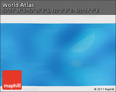Shaded Relief 3D Map of the Area around 52° 38' 10" S, 122° 28' 29" E