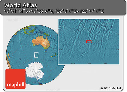 Satellite Location Map of the Area around 52° 38' 10" S, 122° 28' 29" E