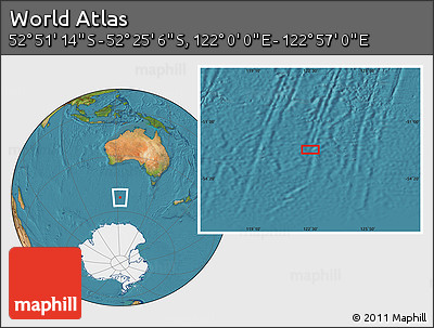 Satellite Location Map of the Area around 52° 38' 10" S, 122° 28' 29" E