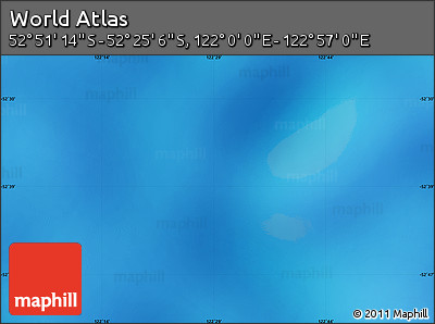 Physical Map of the Area around 52° 38' 10" S, 122° 28' 29" E