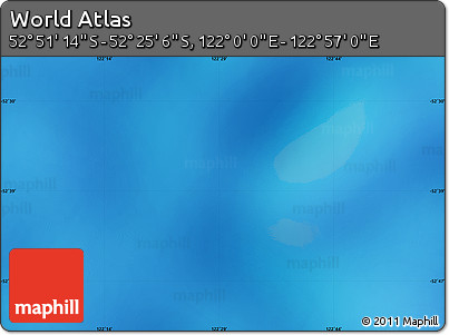 Physical Map of the Area around 52° 38' 10" S, 122° 28' 29" E