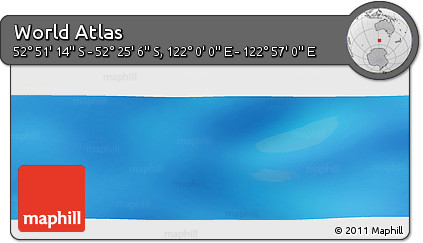 Shaded Relief Panoramic Map of the Area around 52° 38' 10" S, 122° 28' 29" E