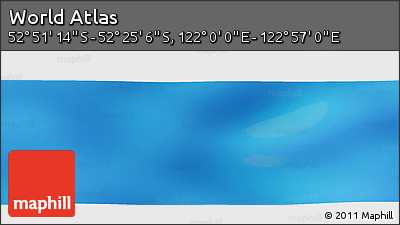 Shaded Relief Panoramic Map of the Area around 52° 38' 10" S, 122° 28' 29" E