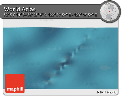 Satellite 3D Map of the Area around 52° 38' 10" S, 123° 19' 29" E