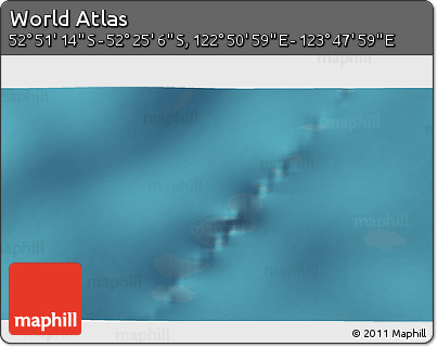 Satellite 3D Map of the Area around 52° 38' 10" S, 123° 19' 29" E