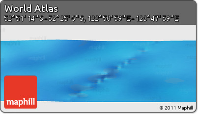 Physical Panoramic Map of the Area around 52° 38' 10" S, 123° 19' 29" E