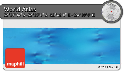 Physical Panoramic Map of the Area around 52° 38' 10" S, 124° 10' 30" E