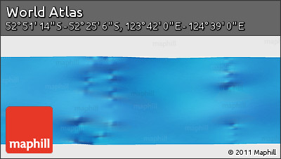 Physical Panoramic Map of the Area around 52° 38' 10" S, 124° 10' 30" E