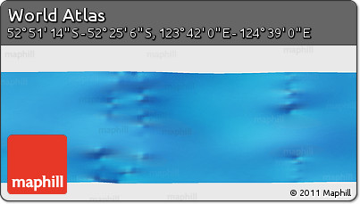 Physical Panoramic Map of the Area around 52° 38' 10" S, 124° 10' 30" E