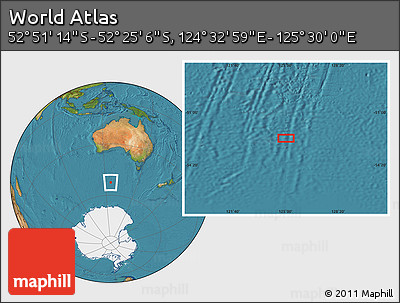 Satellite Location Map of the Area around 52° 38' 10" S, 125° 1' 30" E